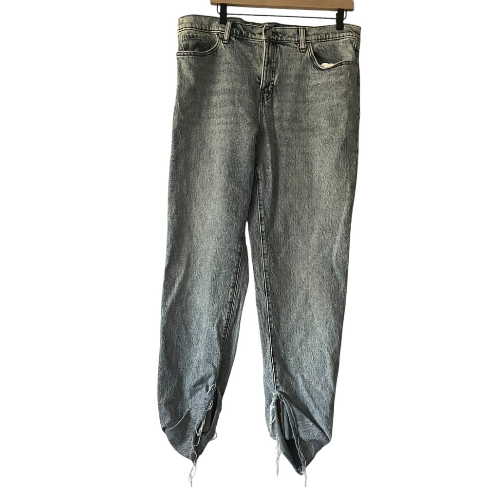 Banana Republic Slouch Jeans Women's Size 32/14 Light Wash‎ Distressed Hem Denim